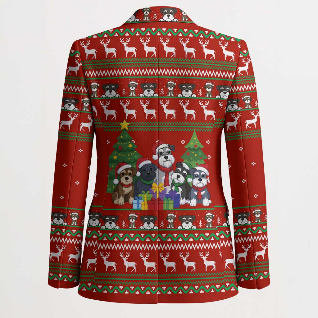 Miniature Schnauzer Family Snow Christmas Blazer Xmas Holiday Patterns - Wonder Print Shop