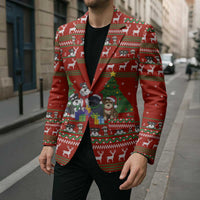 Miniature Schnauzer Family Snow Christmas Blazer Xmas Holiday Patterns - Wonder Print Shop