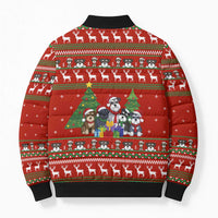 Miniature Schnauzer Family Snow Christmas Bomber Puffer Jacket Xmas Holiday Patterns - Wonder Print Shop