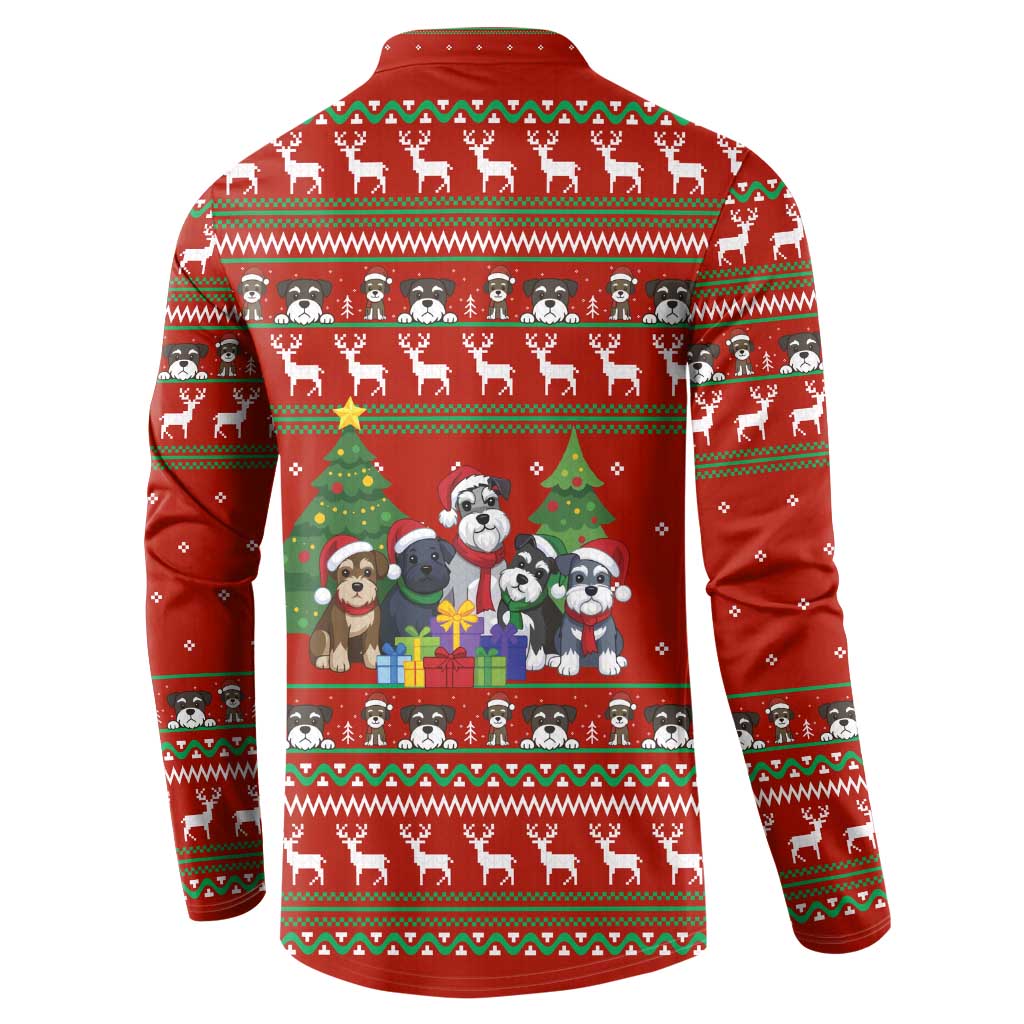 Miniature Schnauzer Family Snow Christmas Button Sweatshirt Xmas Holiday Patterns - Wonder Print Shop