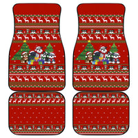 Miniature Schnauzer Family Snow Christmas Car Mats Xmas Holiday Patterns - Wonder Print Shop