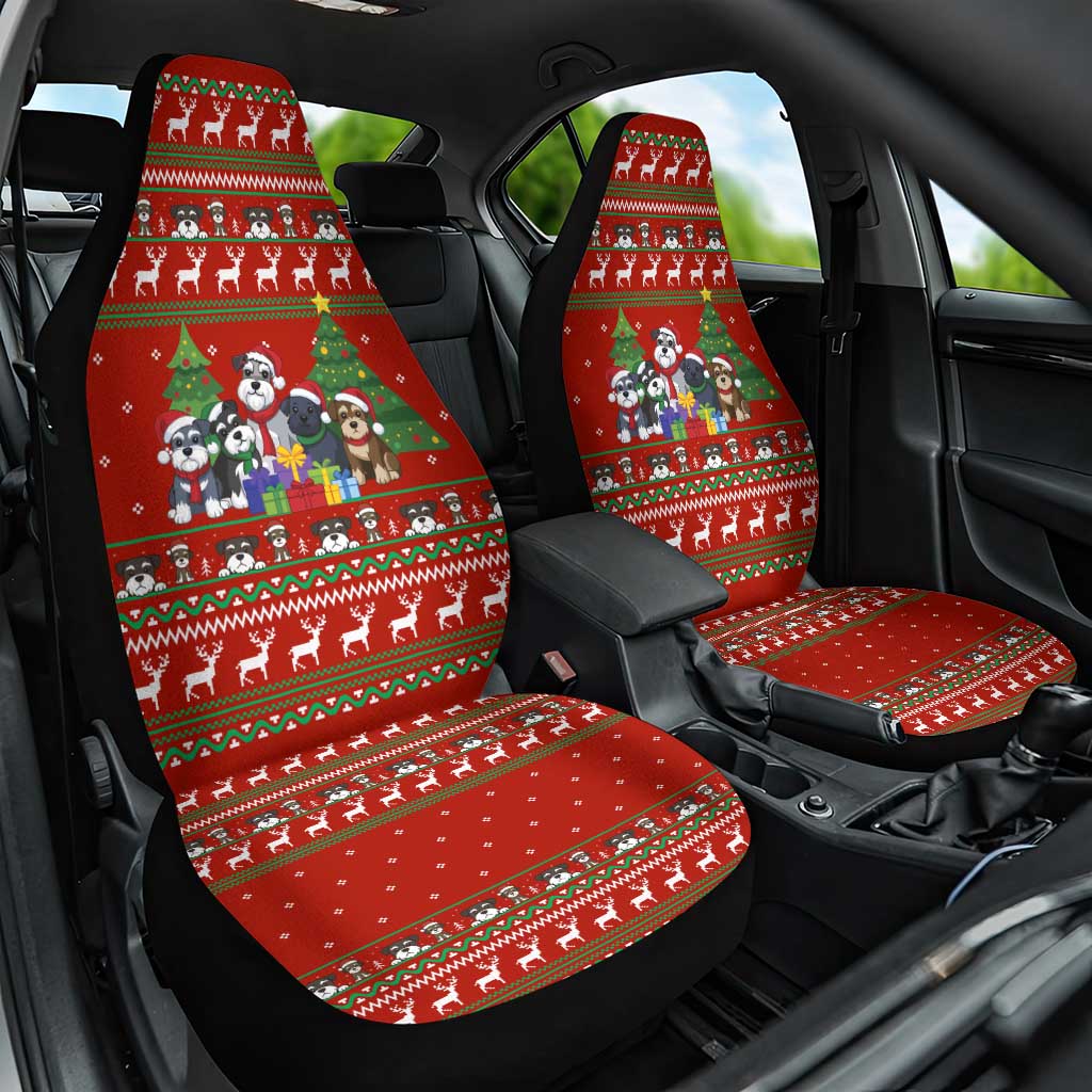 Miniature Schnauzer Family Snow Christmas Car Seat Cover Xmas Holiday Patterns - Wonder Print Shop