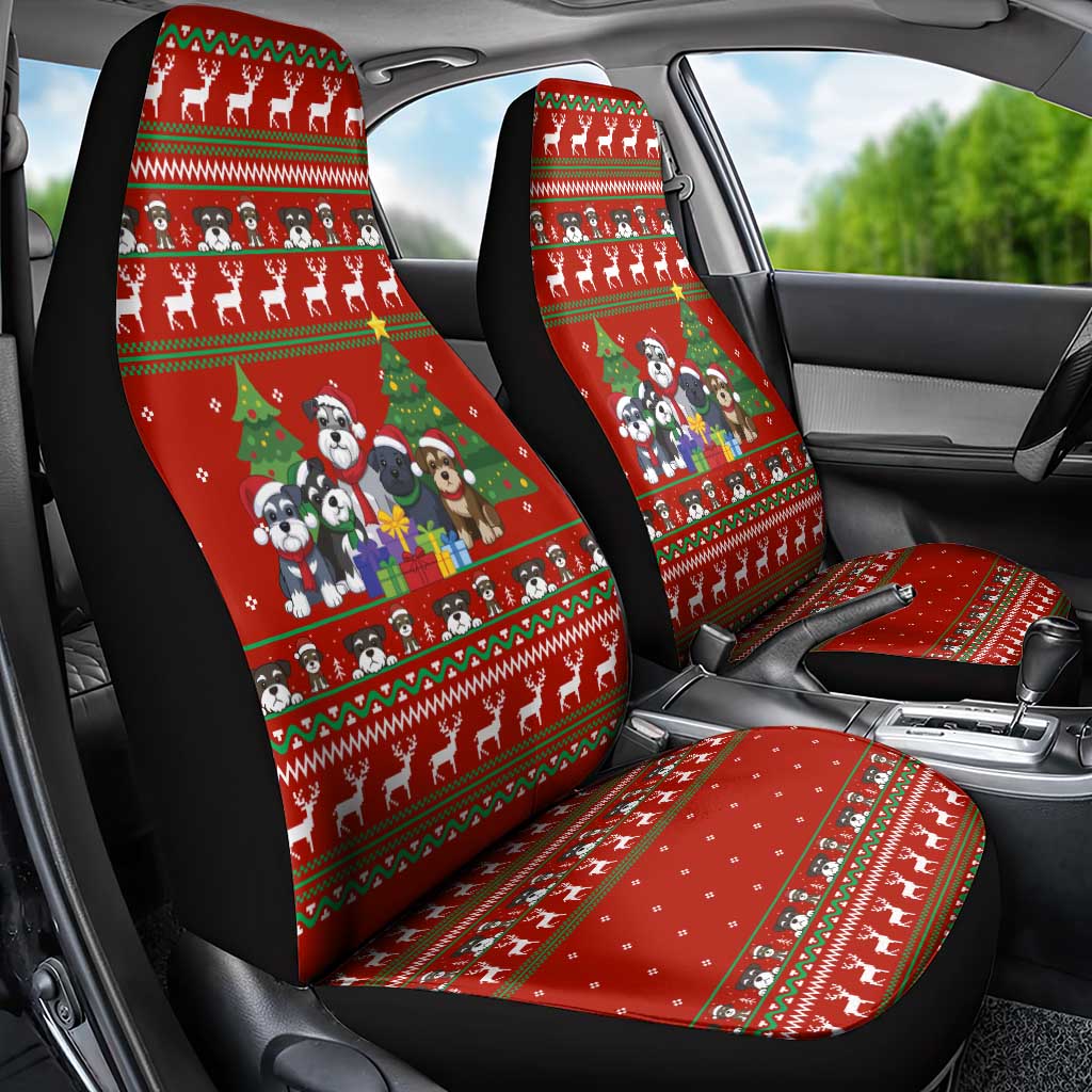 Miniature Schnauzer Family Snow Christmas Car Seat Cover Xmas Holiday Patterns - Wonder Print Shop