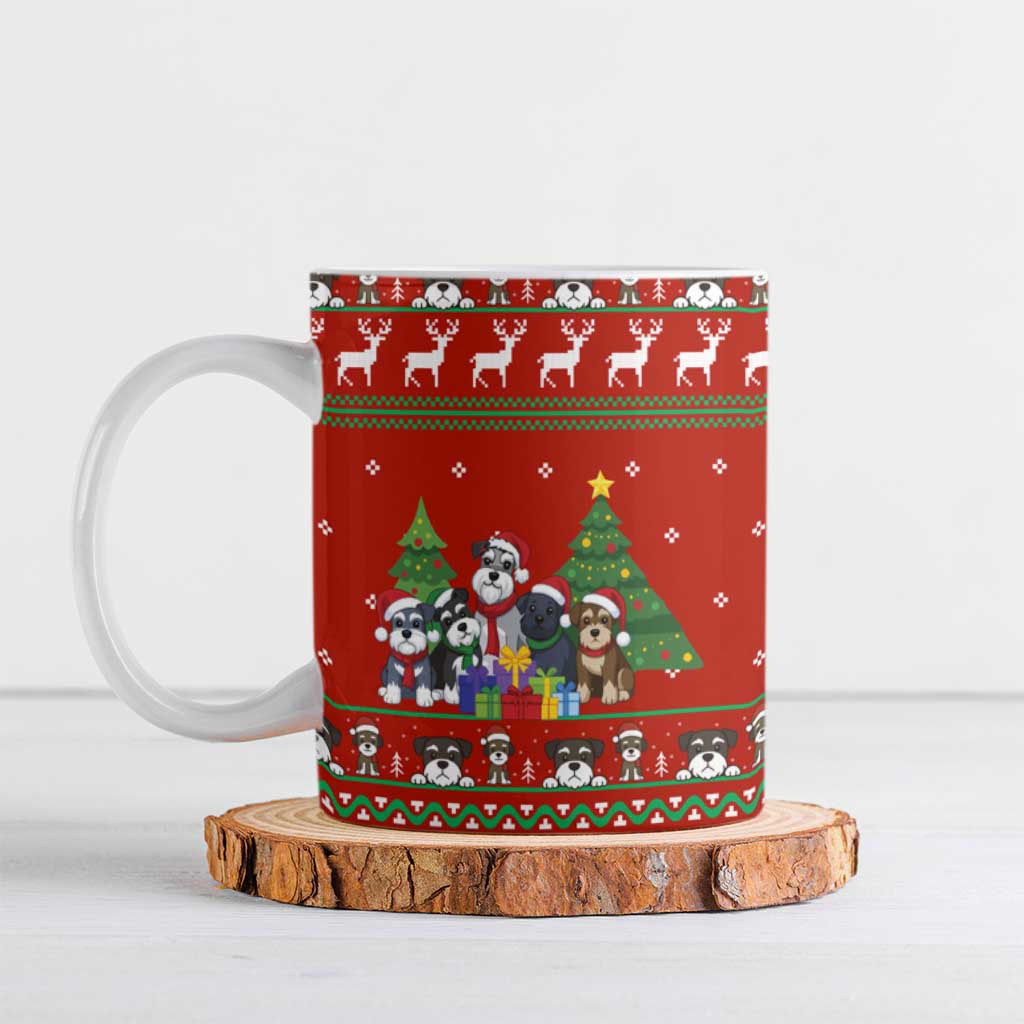 Miniature Schnauzer Family Snow Christmas Ceramic Mug Xmas Holiday Patterns - Wonder Print Shop