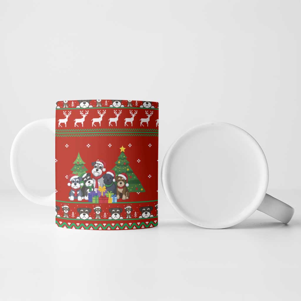 Miniature Schnauzer Family Snow Christmas Ceramic Mug Xmas Holiday Patterns - Wonder Print Shop