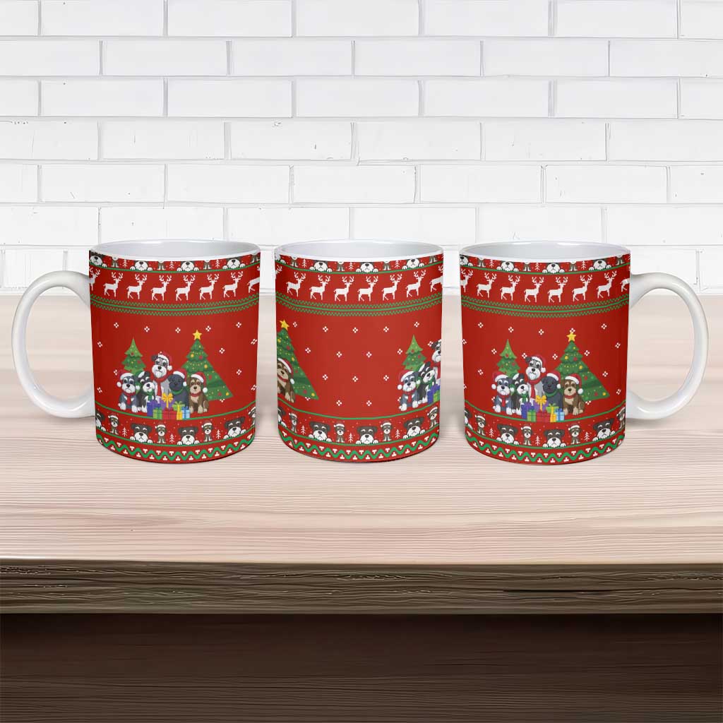 Miniature Schnauzer Family Snow Christmas Ceramic Mug Xmas Holiday Patterns - Wonder Print Shop