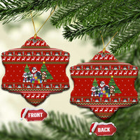 Miniature Schnauzer Family Snow Christmas Ceramic Ornament Xmas Holiday Patterns - Wonder Print Shop