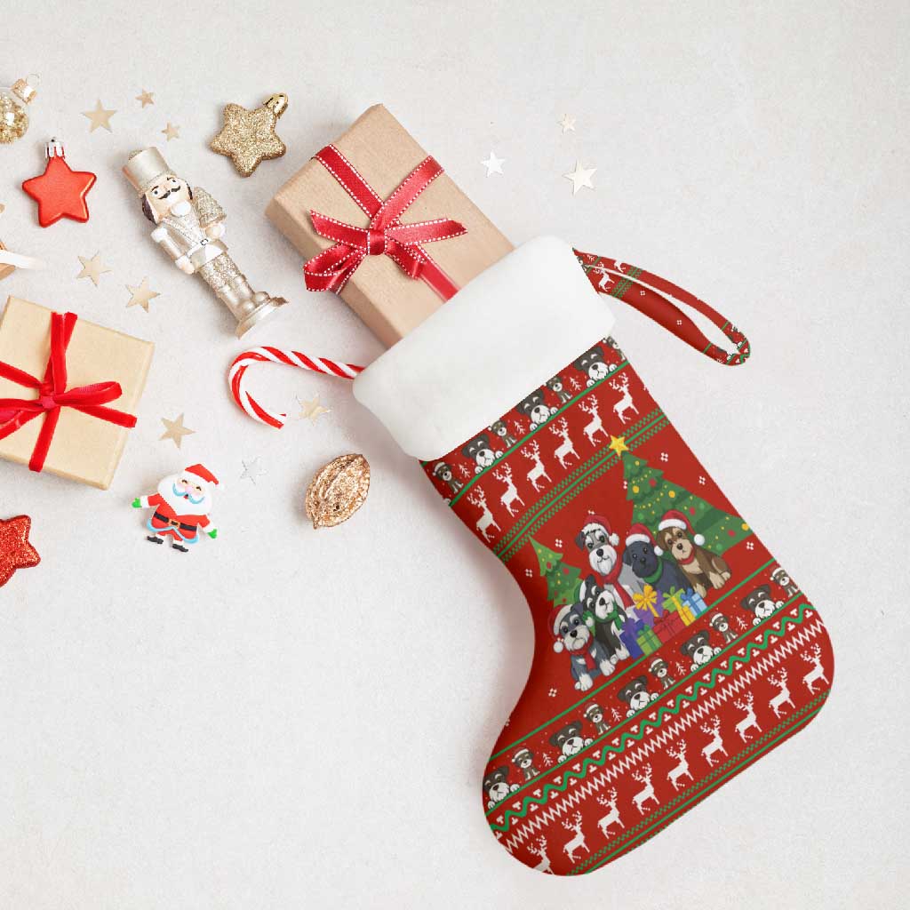 Miniature Schnauzer Family Snow Christmas Stocking Xmas Holiday Patterns - Wonder Print Shop