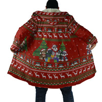 Miniature Schnauzer Family Snow Christmas Cloak Xmas Holiday Patterns - Wonder Print Shop
