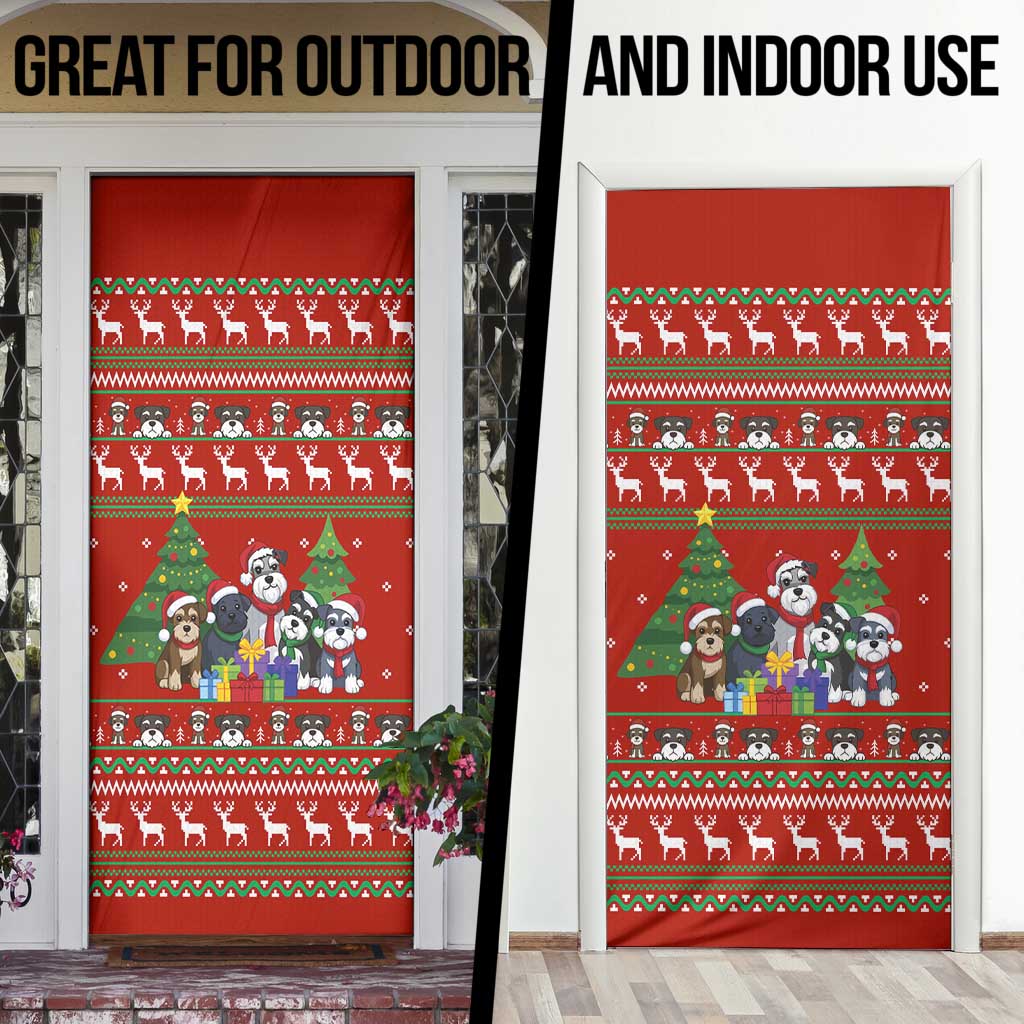 Miniature Schnauzer Family Snow Christmas Door Cover Xmas Holiday Patterns - Wonder Print Shop