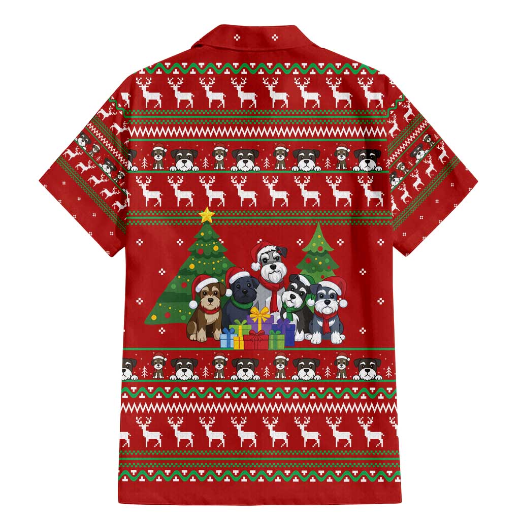 Miniature Schnauzer Family Snow Christmas Family Matching Mermaid Dress and Hawaiian Shirt Xmas Holiday Patterns - Wonder Print Shop