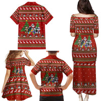 Miniature Schnauzer Family Snow Christmas Family Matching Puletasi and Hawaiian Shirt Xmas Holiday Patterns - Wonder Print Shop