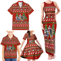 Miniature Schnauzer Family Snow Christmas Family Matching Tank Maxi Dress and Hawaiian Shirt Xmas Holiday Patterns - Wonder Print Shop