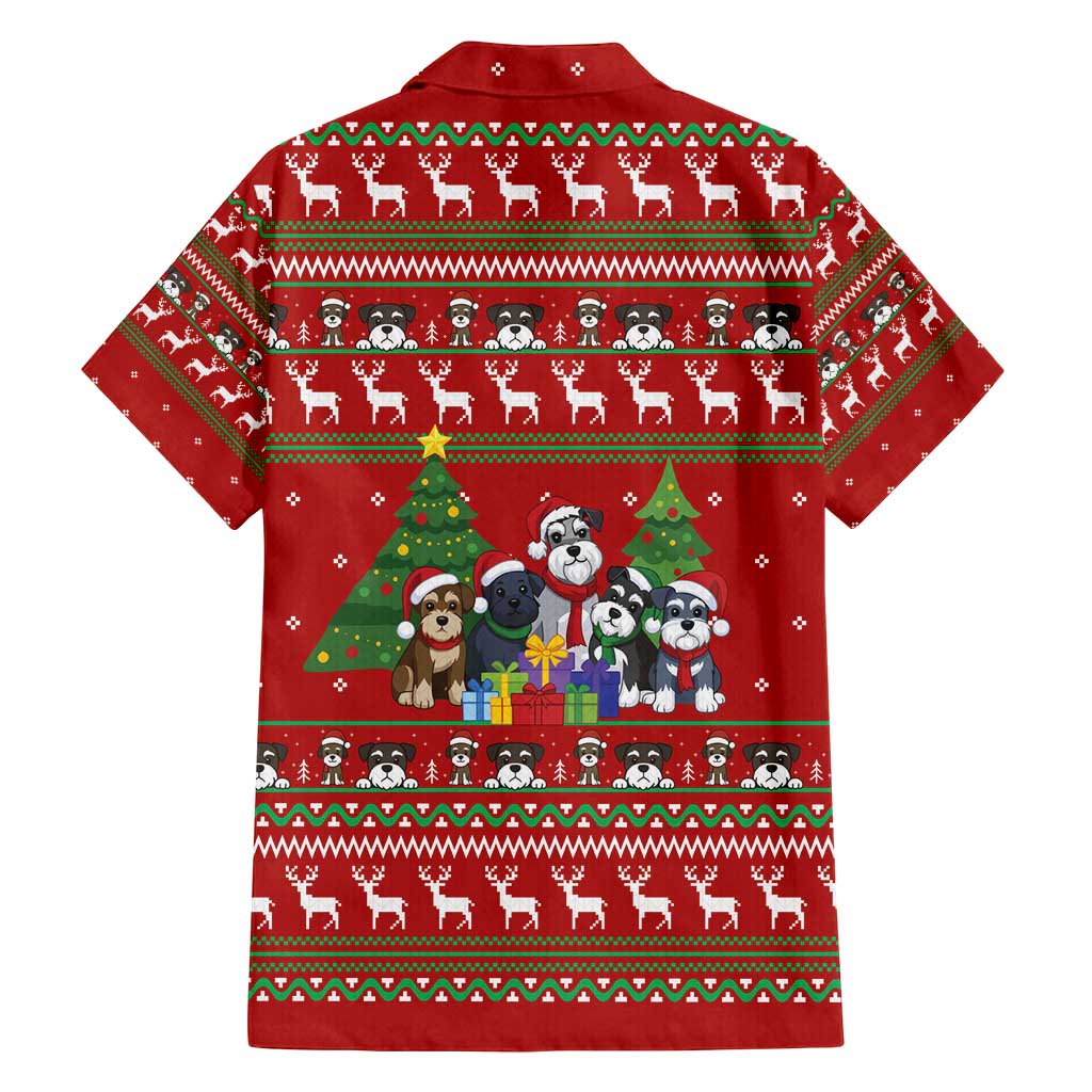 Miniature Schnauzer Family Snow Christmas Family Matching Tank Maxi Dress and Hawaiian Shirt Xmas Holiday Patterns - Wonder Print Shop