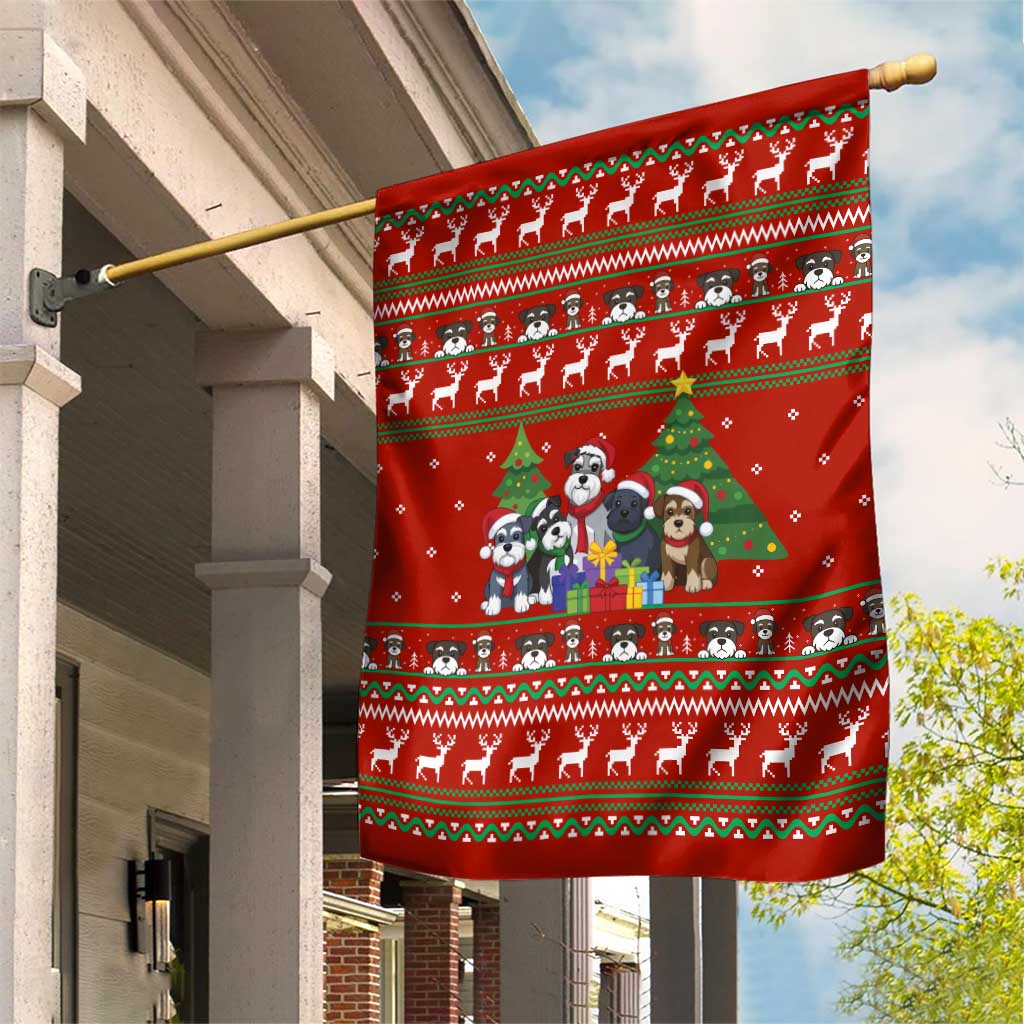 Miniature Schnauzer Family Snow Christmas Garden Flag Xmas Holiday Patterns - Wonder Print Shop