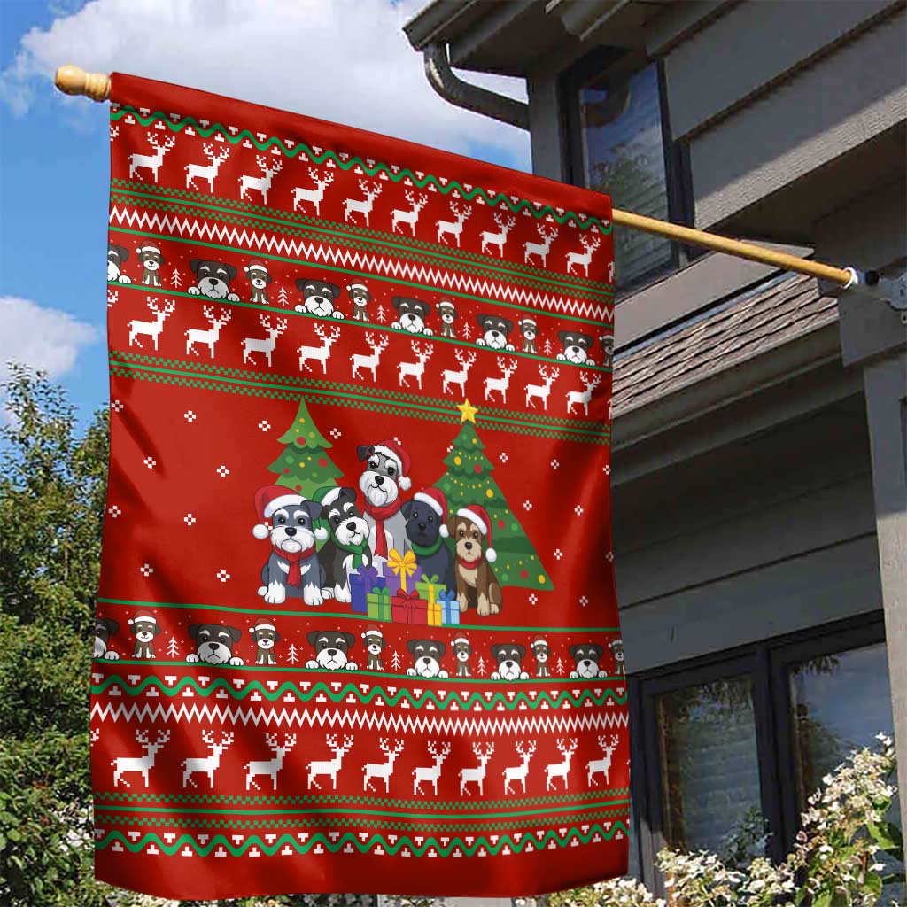 Miniature Schnauzer Family Snow Christmas Garden Flag Xmas Holiday Patterns - Wonder Print Shop