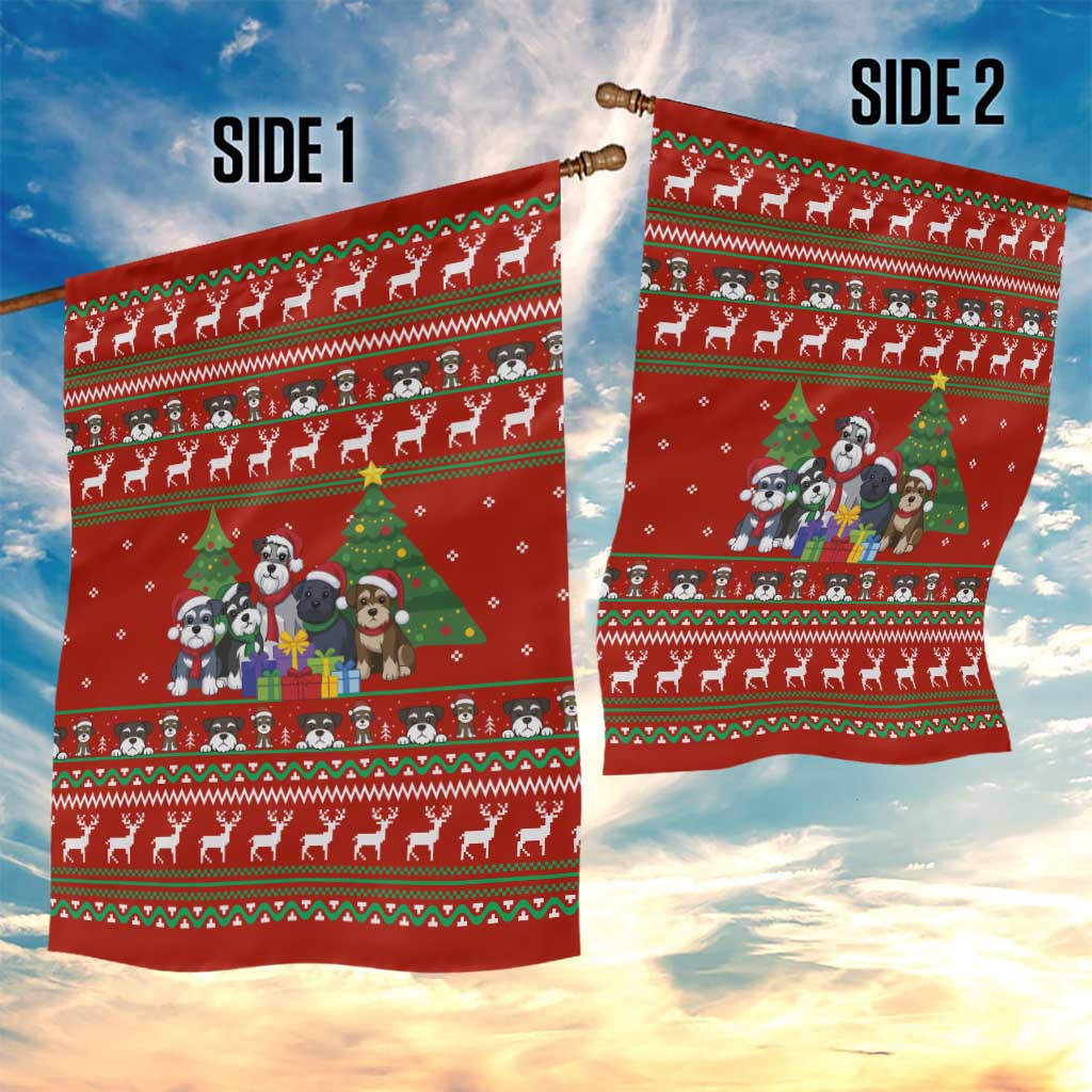 Miniature Schnauzer Family Snow Christmas Garden Flag Xmas Holiday Patterns - Wonder Print Shop