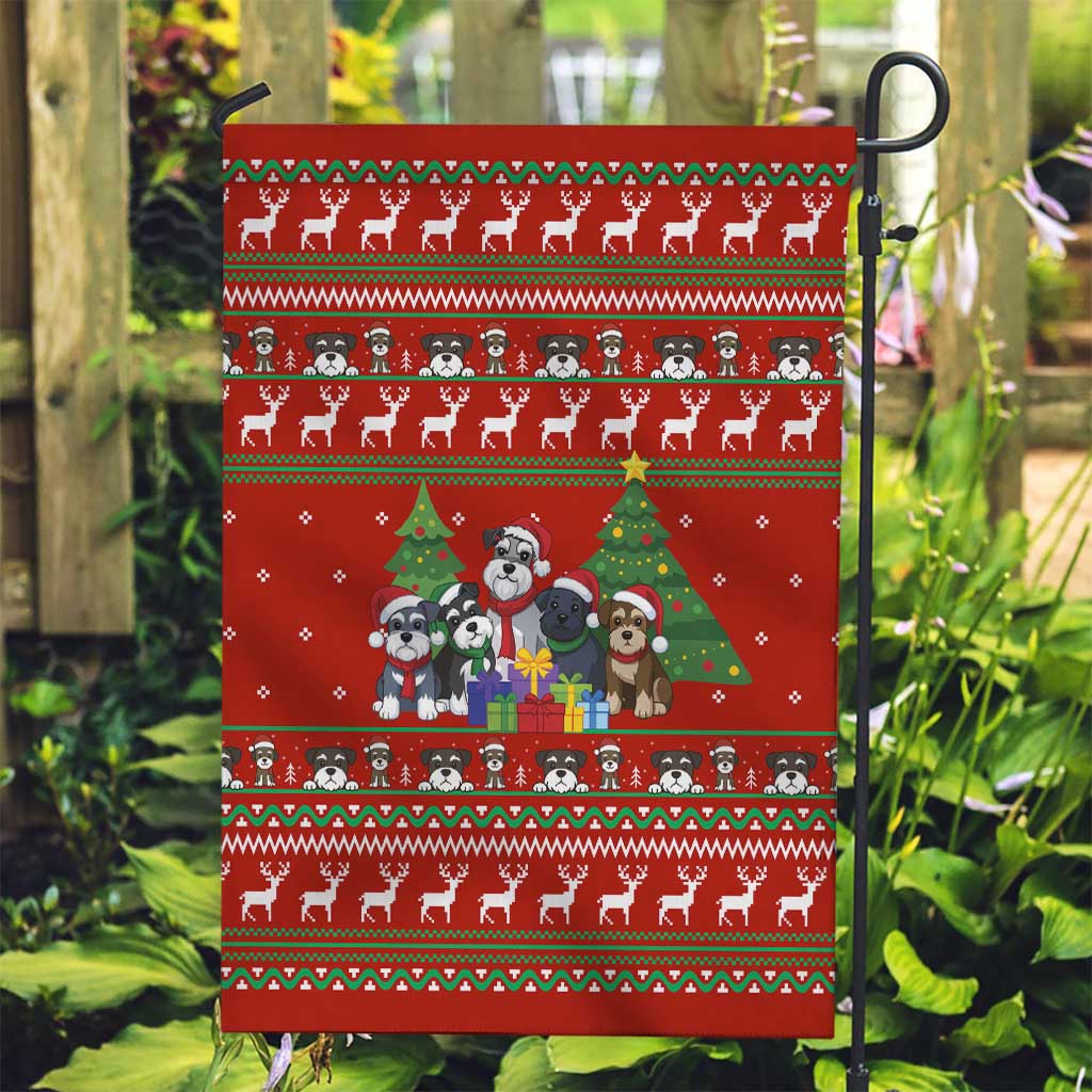 Miniature Schnauzer Family Snow Christmas Garden Flag Xmas Holiday Patterns - Wonder Print Shop