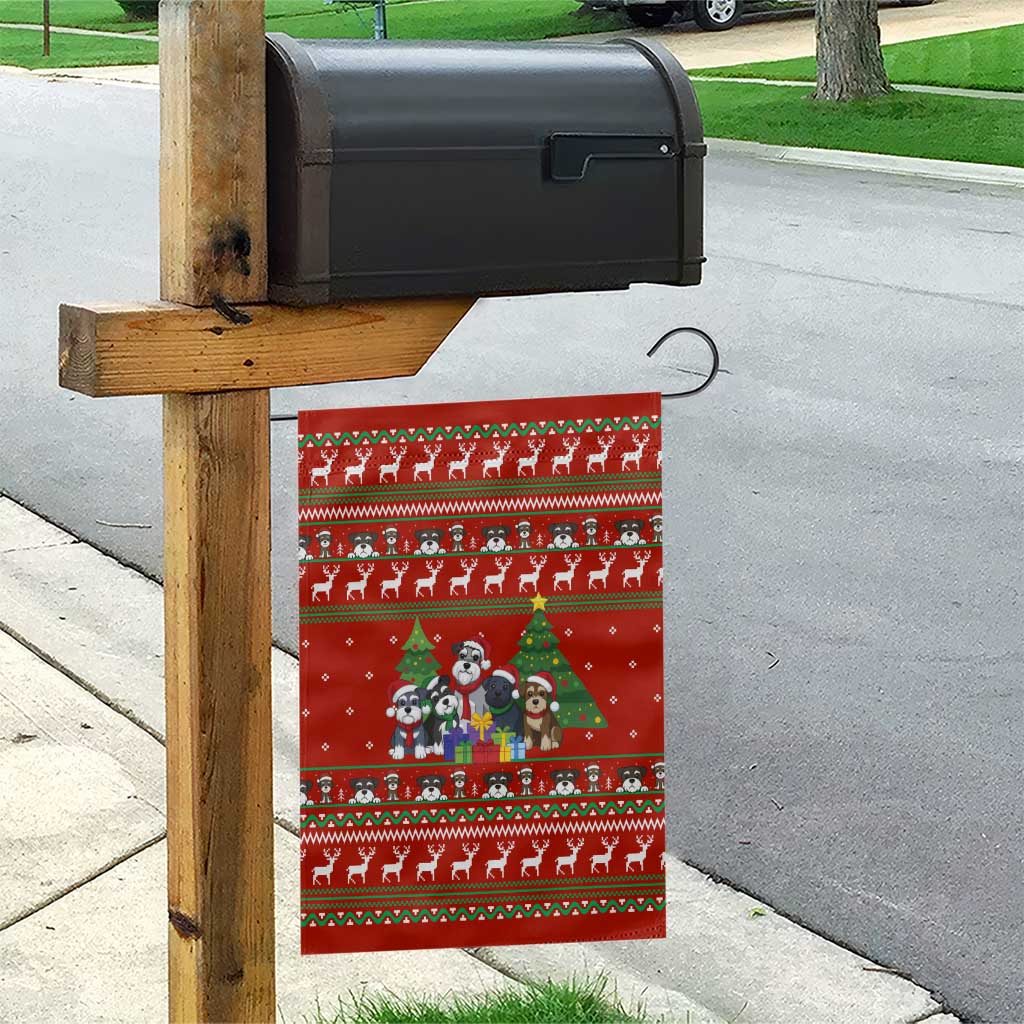 Miniature Schnauzer Family Snow Christmas Garden Flag Xmas Holiday Patterns - Wonder Print Shop