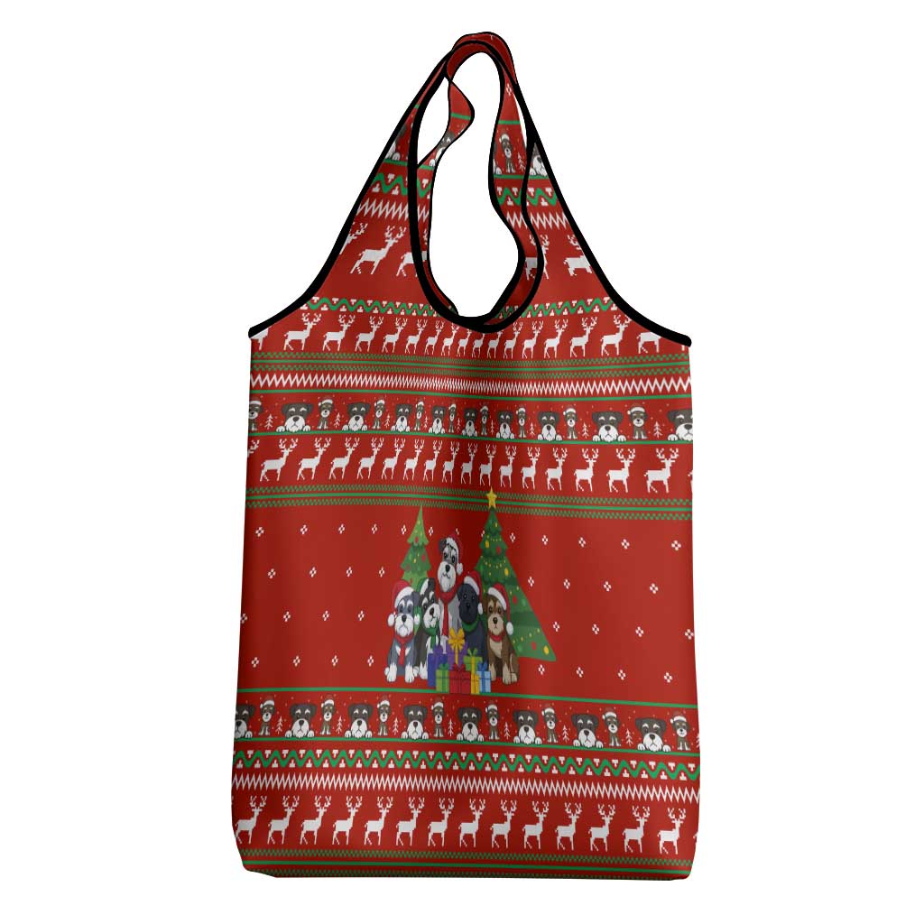 Miniature Schnauzer Family Snow Christmas Grocery Bag Xmas Holiday Patterns - Wonder Print Shop