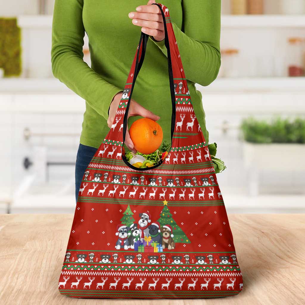 Miniature Schnauzer Family Snow Christmas Grocery Bag Xmas Holiday Patterns - Wonder Print Shop