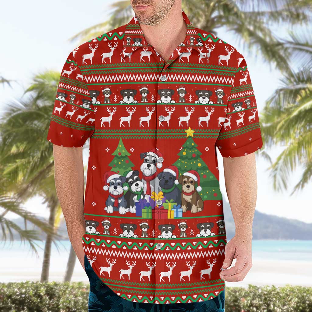 Miniature Schnauzer Family Snow Christmas Hawaiian Shirt Xmas Holiday Patterns - Wonder Print Shop