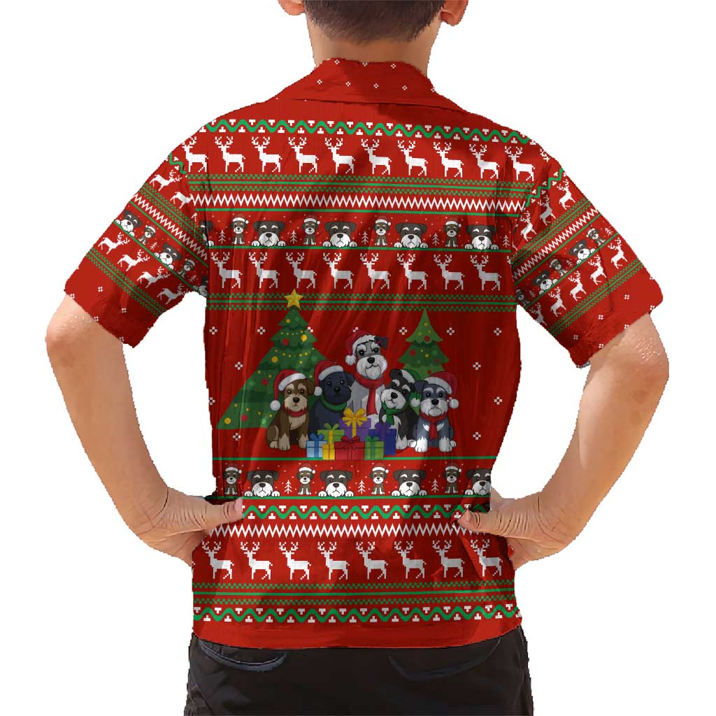 Miniature Schnauzer Family Snow Christmas Kid Hawaiian Shirt Xmas Holiday Patterns - Wonder Print Shop
