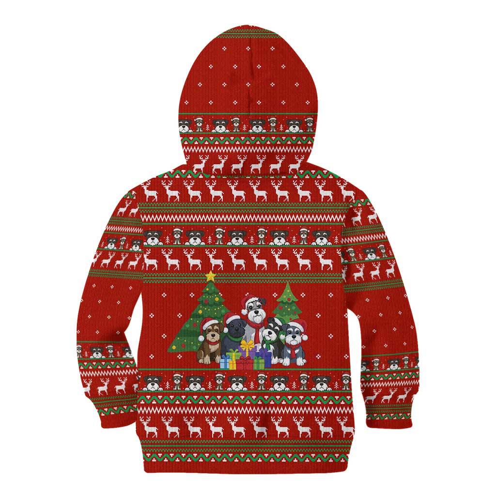 Miniature Schnauzer Family Snow Christmas Kid Hoodie Xmas Holiday Patterns - Wonder Print Shop