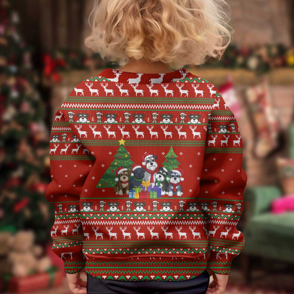 Miniature Schnauzer Family Snow Christmas Kid Ugly Christmas Sweater Xmas Holiday Patterns - Wonder Print Shop
