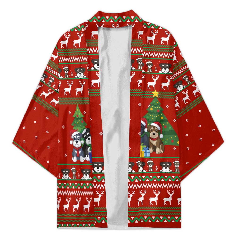 Miniature Schnauzer Family Snow Christmas Kimono Xmas Holiday Patterns - Wonder Print Shop