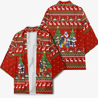 Miniature Schnauzer Family Snow Christmas Kimono Xmas Holiday Patterns - Wonder Print Shop