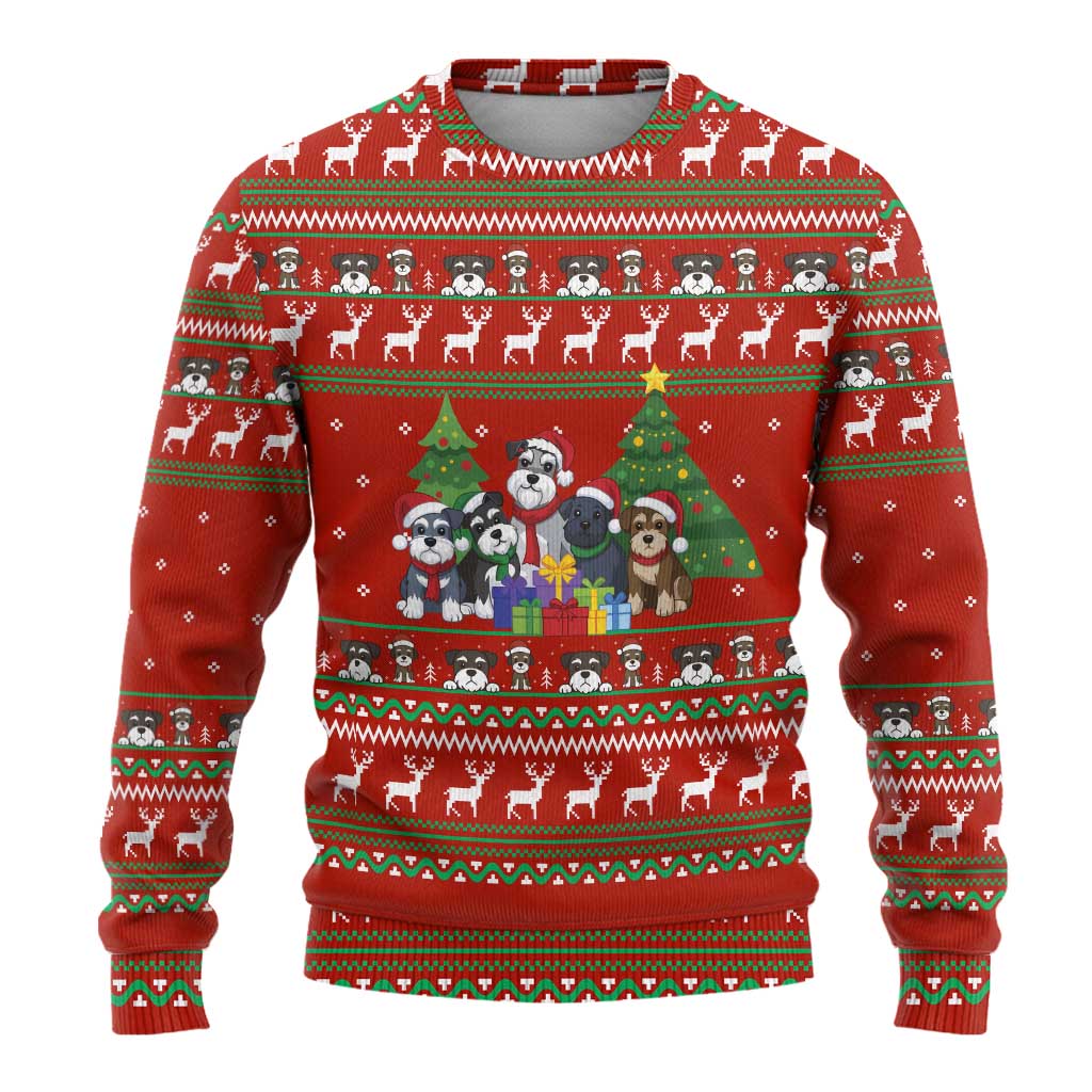 Miniature Schnauzer Family Snow Christmas Ugly Christmas Sweater Xmas Holiday Patterns - Wonder Print Shop