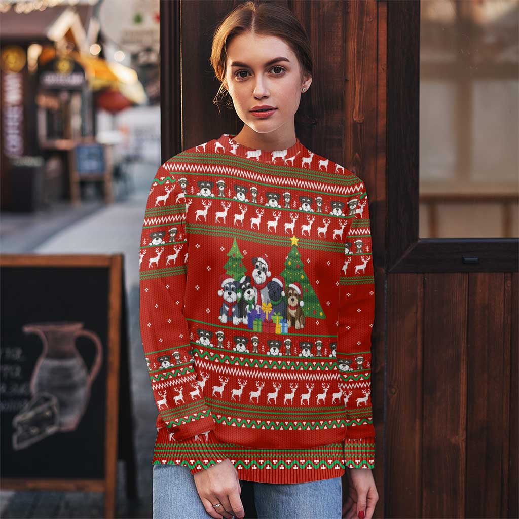 Miniature Schnauzer Family Snow Christmas Ugly Christmas Sweater Xmas Holiday Patterns - Wonder Print Shop