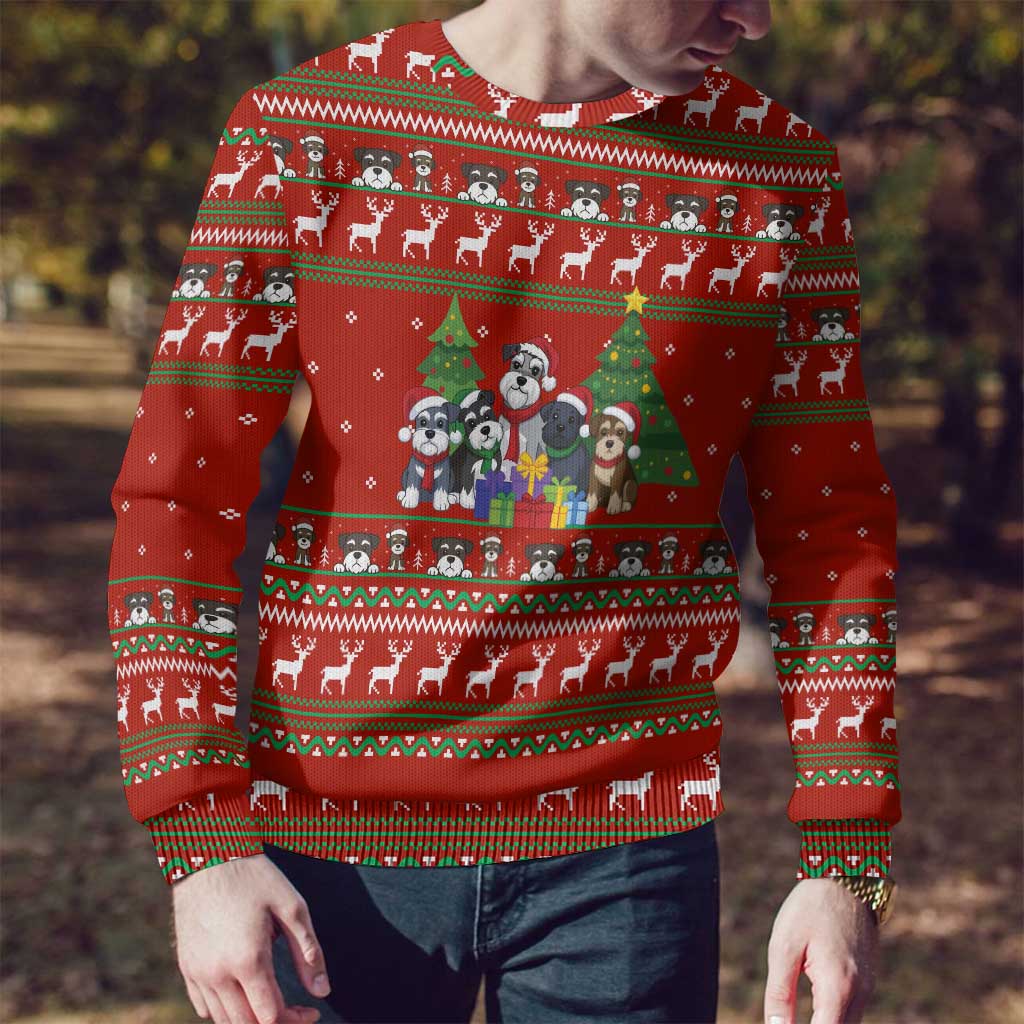 Miniature Schnauzer Family Snow Christmas Ugly Christmas Sweater Xmas Holiday Patterns - Wonder Print Shop