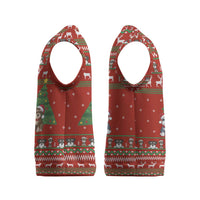 Miniature Schnauzer Family Snow Christmas Knitted V-Neck Vest Xmas Holiday Patterns - Wonder Print Shop