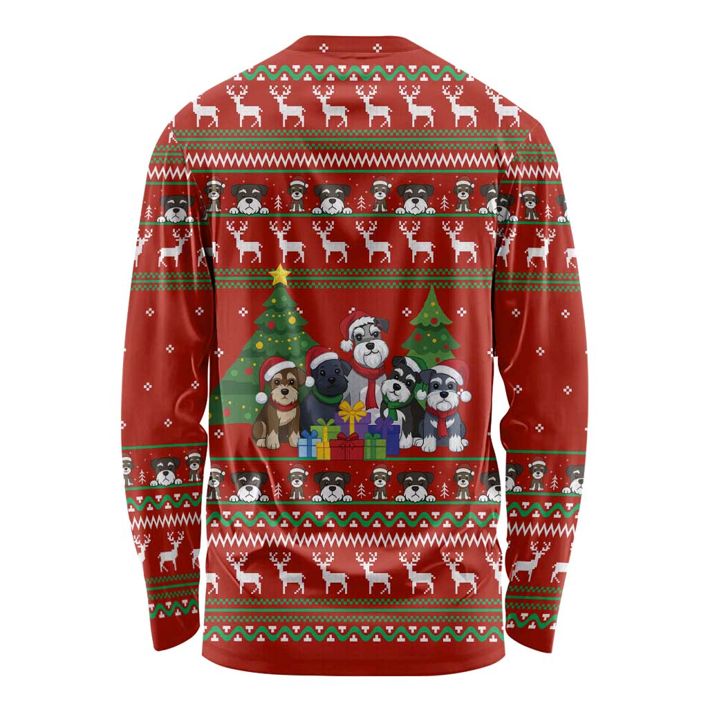 Miniature Schnauzer Family Snow Christmas Long Sleeve Shirt Xmas Holiday Patterns - Wonder Print Shop