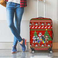 Miniature Schnauzer Family Snow Christmas Luggage Cover Xmas Holiday Patterns - Wonder Print Shop