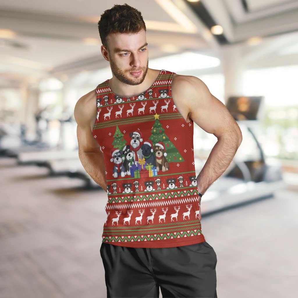 Miniature Schnauzer Family Snow Christmas Men Tank Top Xmas Holiday Patterns - Wonder Print Shop