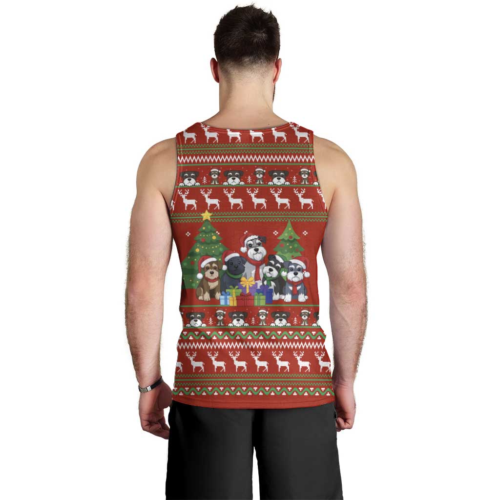 Miniature Schnauzer Family Snow Christmas Men Tank Top Xmas Holiday Patterns - Wonder Print Shop