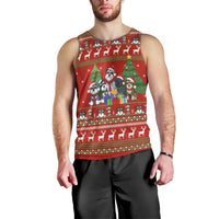 Miniature Schnauzer Family Snow Christmas Men Tank Top Xmas Holiday Patterns - Wonder Print Shop
