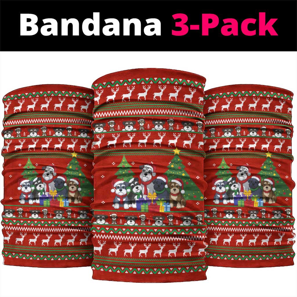 Miniature Schnauzer Family Snow Christmas Neck Gaiter Xmas Holiday Patterns - Wonder Print Shop