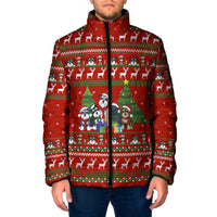Miniature Schnauzer Family Snow Christmas Padded Jacket Xmas Holiday Patterns - Wonder Print Shop