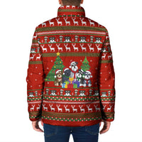 Miniature Schnauzer Family Snow Christmas Padded Jacket Xmas Holiday Patterns - Wonder Print Shop