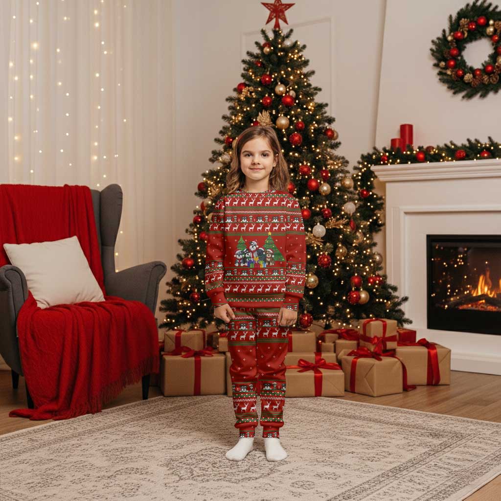 Miniature Schnauzer Family Snow Christmas Pajama Set Xmas Holiday Patterns - Wonder Print Shop