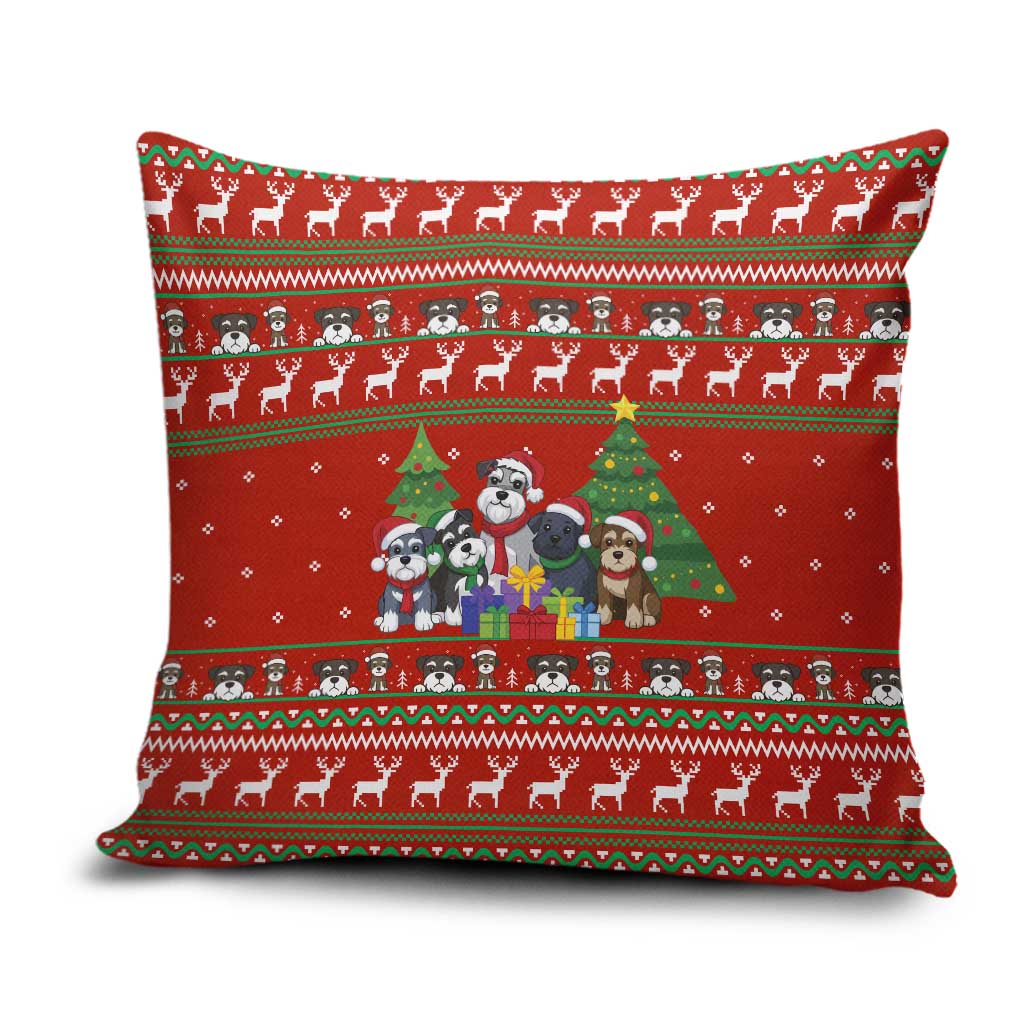 Miniature Schnauzer Family Snow Christmas Pillow Cover Xmas Holiday Patterns - Wonder Print Shop