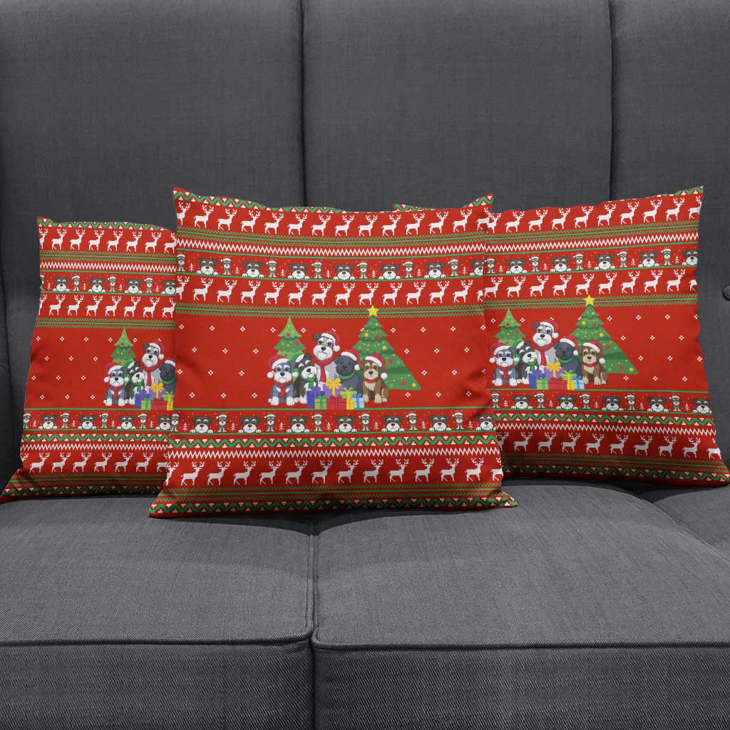 Miniature Schnauzer Family Snow Christmas Pillow Cover Xmas Holiday Patterns - Wonder Print Shop