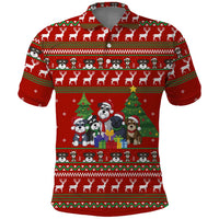 Miniature Schnauzer Family Snow Christmas Polo Shirt Xmas Holiday Patterns - Wonder Print Shop