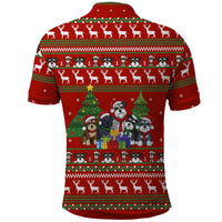 Miniature Schnauzer Family Snow Christmas Polo Shirt Xmas Holiday Patterns - Wonder Print Shop