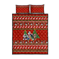 Miniature Schnauzer Family Snow Christmas Quilt Bed Set Xmas Holiday Patterns - Wonder Print Shop
