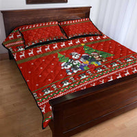 Miniature Schnauzer Family Snow Christmas Quilt Bed Set Xmas Holiday Patterns - Wonder Print Shop